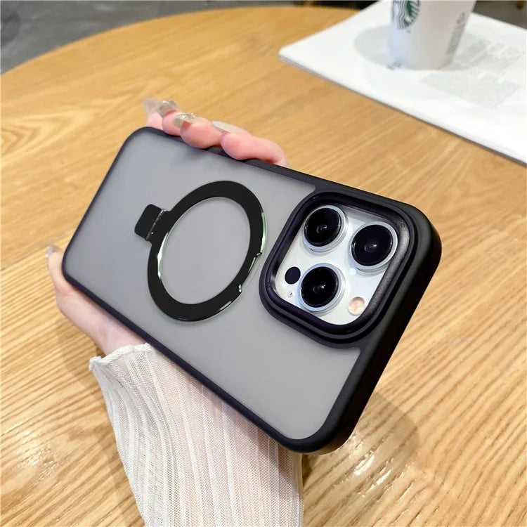 For iPhone 15 Pro Max Magnetic Case Shockproof Phone Cover Ring Holder Kickstand