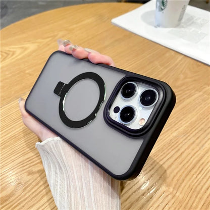 For iPhone 15 Pro Max Magnetic Case Shockproof Phone Cover Ring Holder Kickstand