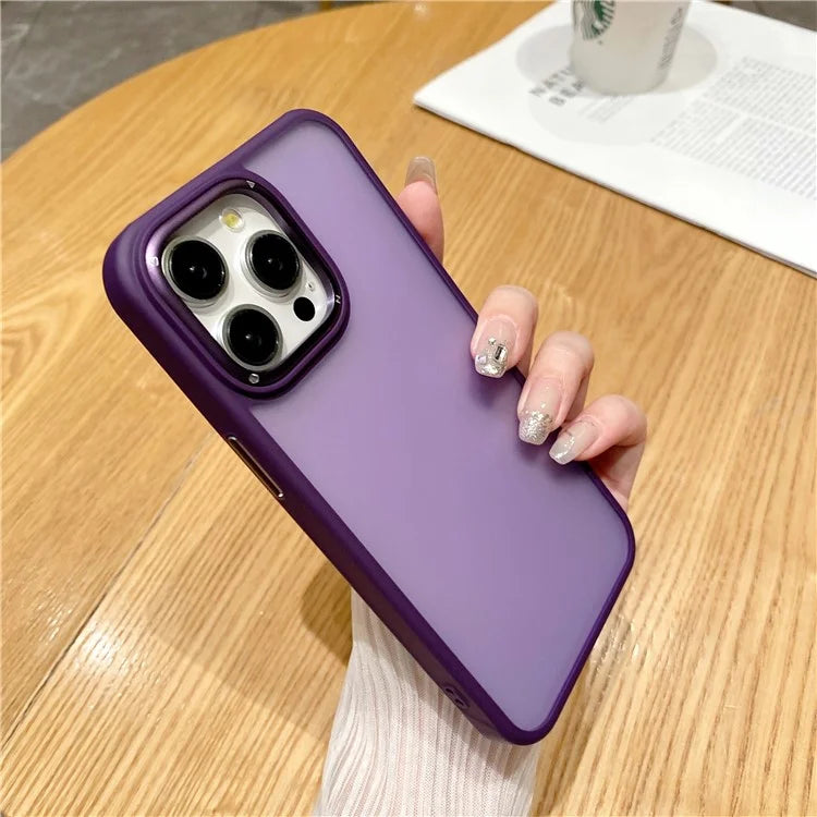 For iPhone 15 Pro Max Case Metal Lens Frame Shockproof Protective Phone Cover