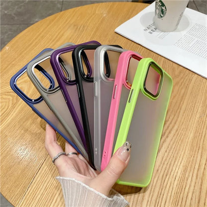 For iPhone 15 Pro Max Case Metal Lens Frame Shockproof Protective Phone Cover