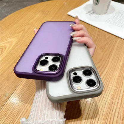 For iPhone 15 Pro Max Case Metal Lens Frame Shockproof Protective Phone Cover