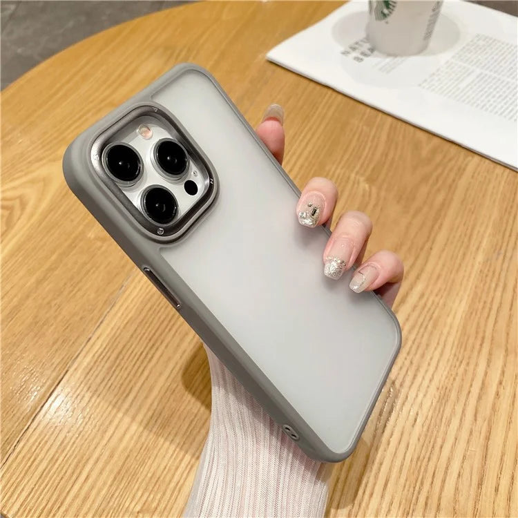 For iPhone 15 Pro Max Case Metal Lens Frame Shockproof Protective Phone Cover