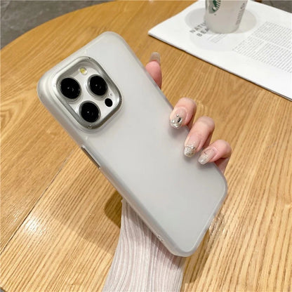 For iPhone 15 Pro Max Case Metal Lens Frame Shockproof Protective Phone Cover