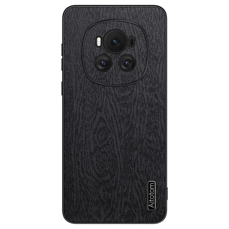 For Honor Magic6 5G Case PU +PC+TPU Wood Grain Texture Mobile Phone Back Cover