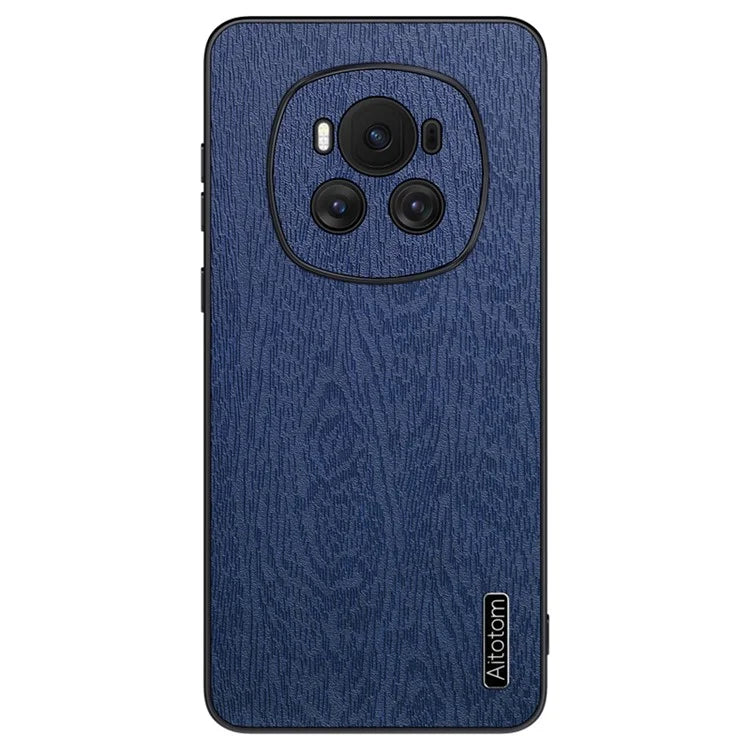 For Honor Magic6 5G Case PU +PC+TPU Wood Grain Texture Mobile Phone Back Cover