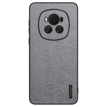 For Honor Magic6 5G Case PU +PC+TPU Wood Grain Texture Mobile Phone Back Cover