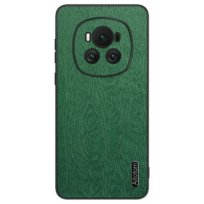 For Honor Magic6 5G Case PU +PC+TPU Wood Grain Texture Mobile Phone Back Cover