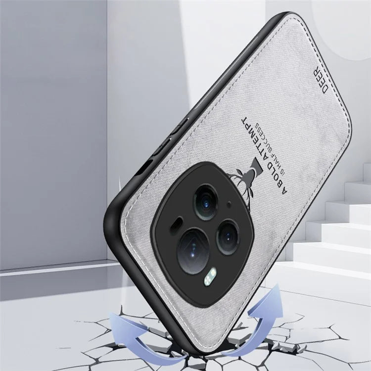 For Honor Magic6 Pro 5G Back Case Deer Pattern PU+PC+TPU Anti-scratch Phone Cover
