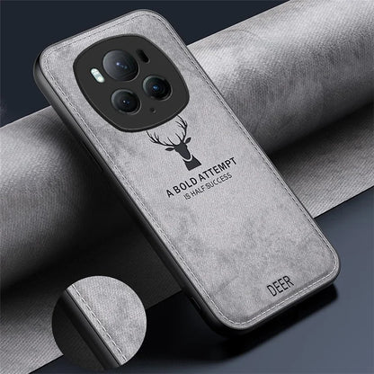 For Honor Magic6 Pro 5G Back Case Deer Pattern PU+PC+TPU Anti-scratch Phone Cover
