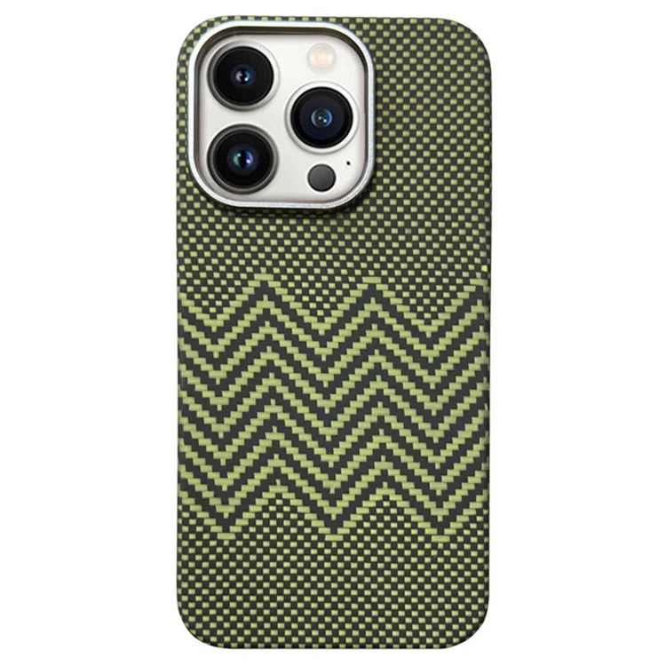 For iPhone 15 Pro Max Magnetic Case Aramid Fiber Back Cover Compatible with MagSafe