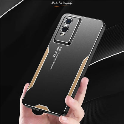 For vivo Y76s Cell Phone Case Aluminium Alloy Matte Back Shell