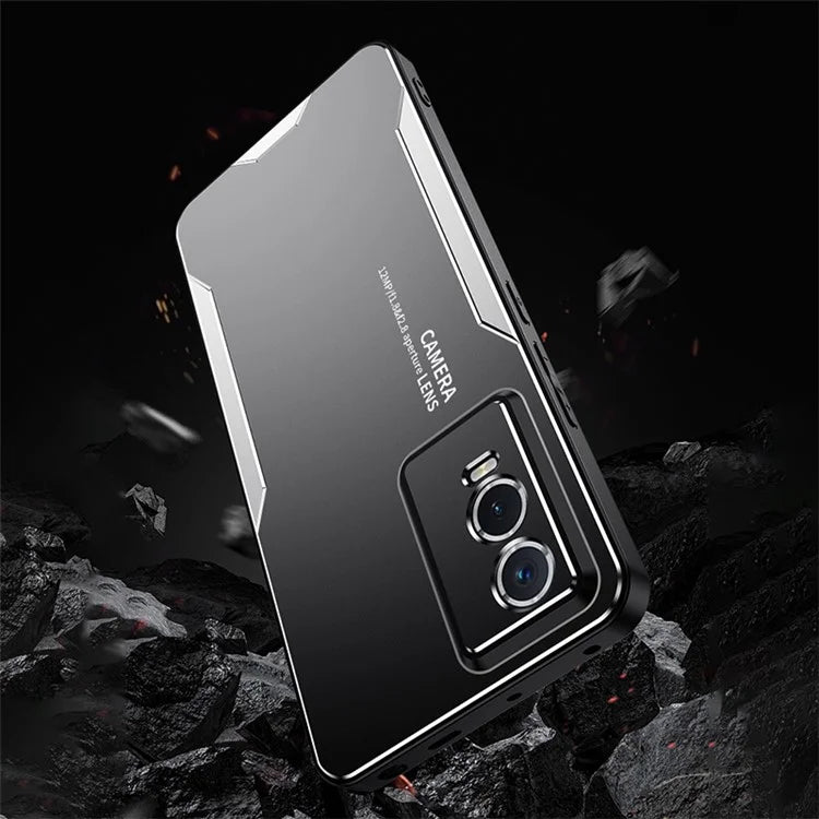 For vivo Y76s Cell Phone Case Aluminium Alloy Matte Back Shell