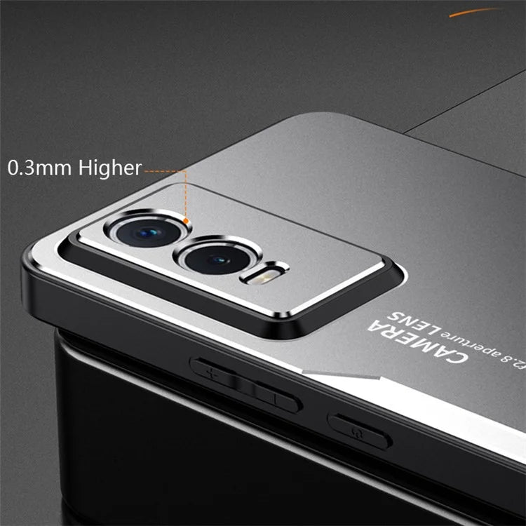 For vivo Y76s Cell Phone Case Aluminium Alloy Matte Back Shell