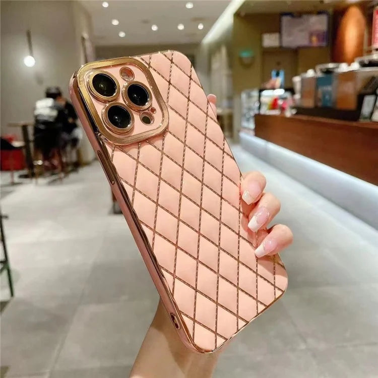 For iPhone 12 Pro Max 6.7 inch Case Rhombus Pattern Soft TPU Phone Cover