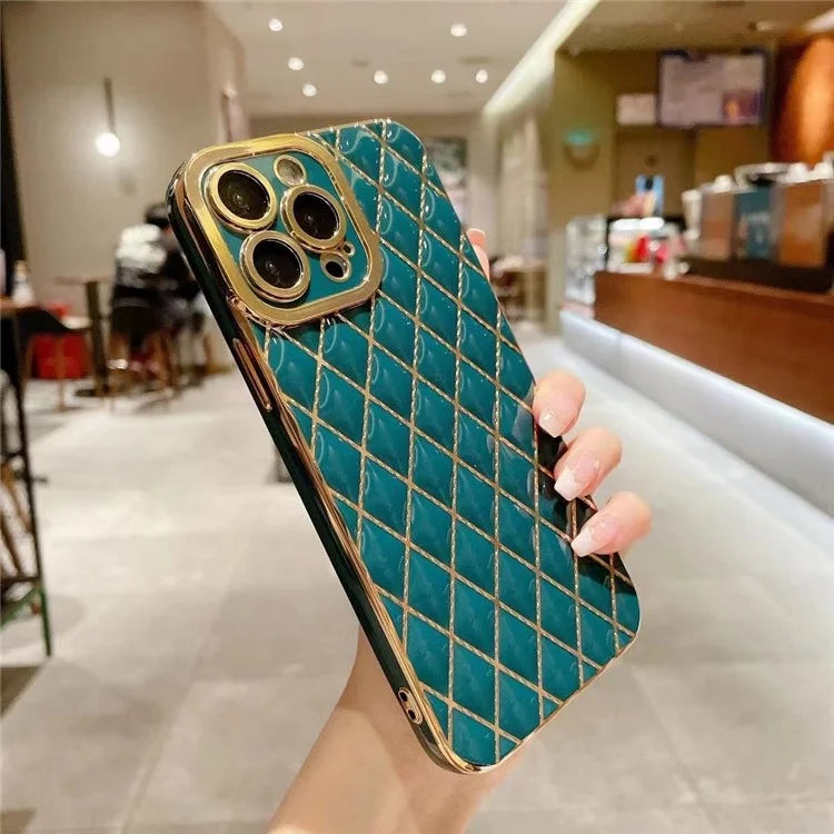 For iPhone 12 Pro Max 6.7 inch Case Rhombus Pattern Soft TPU Phone Cover