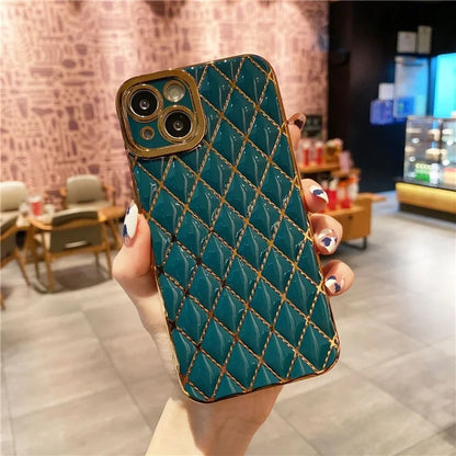 Phone Shell for iPhone 13 6.1 inch Case TPU Scratch-proof Rhombus Pattern Cover