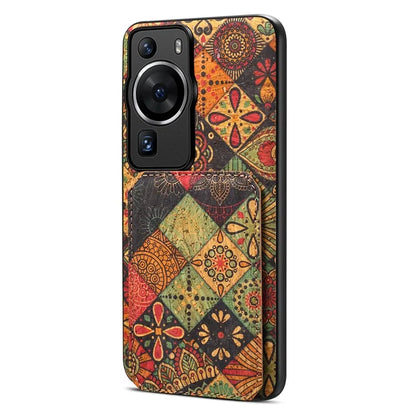 For Huawei P60 / P60 Pro Phone Case Hidden Card Holder Flower Pattern Back Cover