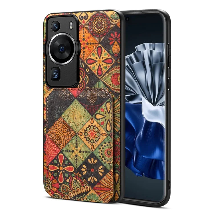 For Huawei P60 / P60 Pro Phone Case Hidden Card Holder Flower Pattern Back Cover
