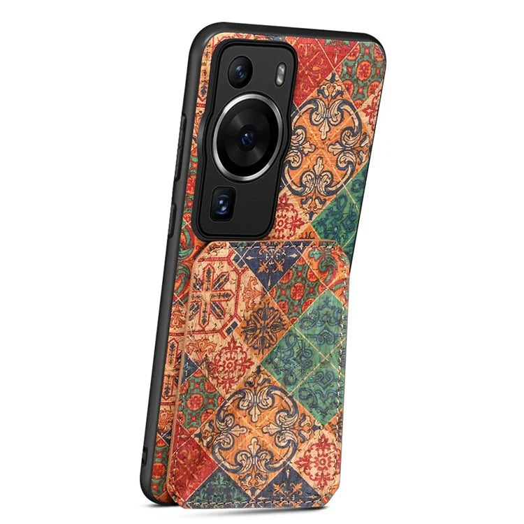 For Huawei P60 / P60 Pro Phone Case Hidden Card Holder Flower Pattern Back Cover