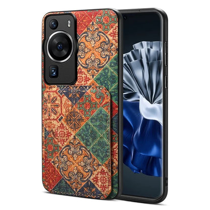 For Huawei P60 / P60 Pro Phone Case Hidden Card Holder Flower Pattern Back Cover