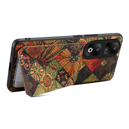 For Honor 90 Pro Kickstand Cover Flower Pattern Card Holder Protective Phone Case