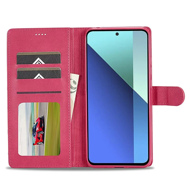 LC.IMEEKE For Xiaomi Redmi Note 13 4G Wallet Case Calf Texture Leather Folio Phone Cover
