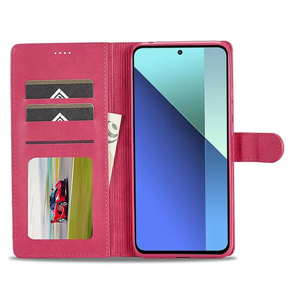 LC.IMEEKE For Xiaomi Redmi Note 13 4G Wallet Case Calf Texture Leather Folio Phone Cover