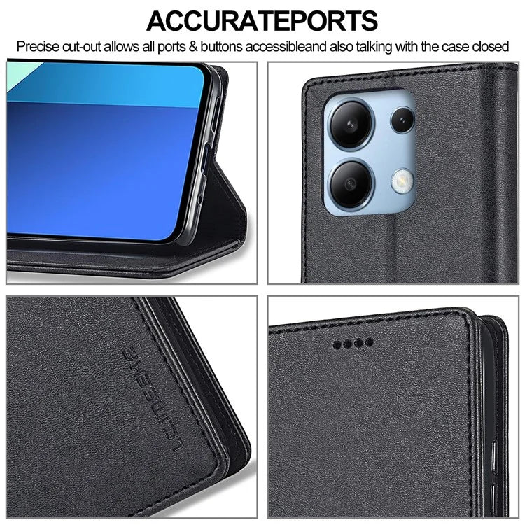 LC.IMEEKE For Xiaomi Redmi Note 13 Pro 4G / Poco M6 Pro 4G Leather Case Folio Stand View Phone Cover