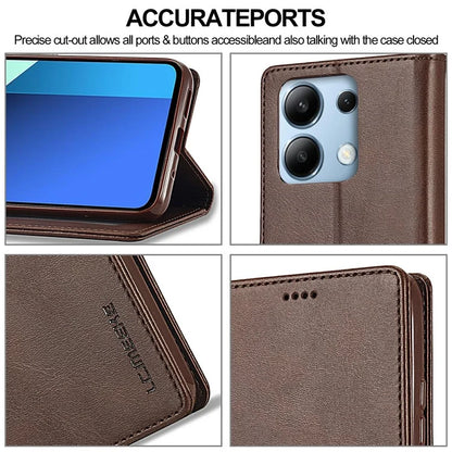 LC.IMEEKE For Xiaomi Redmi Note 13 Pro 4G / Poco M6 Pro 4G Leather Case Folio Stand View Phone Cover