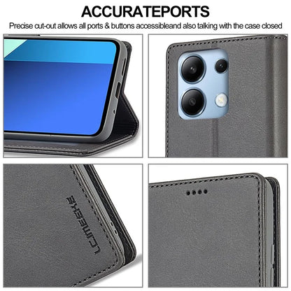 LC.IMEEKE For Xiaomi Redmi Note 13 Pro 4G / Poco M6 Pro 4G Leather Case Folio Stand View Phone Cover