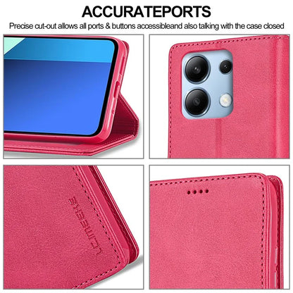 LC.IMEEKE For Xiaomi Redmi Note 13 Pro 4G / Poco M6 Pro 4G Leather Case Folio Stand View Phone Cover