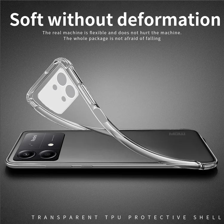 MOFI For Xiaomi Redmi Note 13R Pro 5G TPU Case Slim Fit Transparent Phone Cover