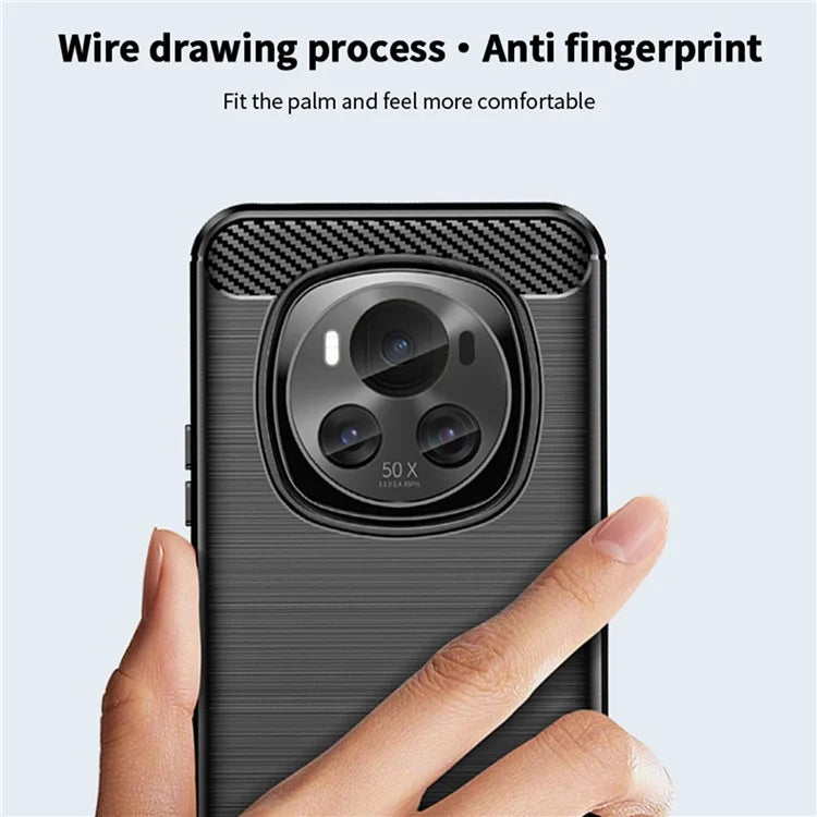 MOFI JK TPU Series-1 For Honor Magic6 5G Case Carbon Fiber Texture TPU Soft Back Cover