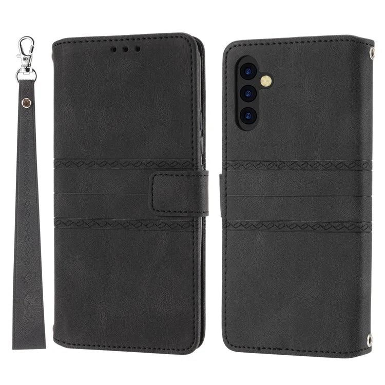 For Samsung Galaxy S24+ Phone Case Anti-scratch PU Leather+TPU Imprinted Cover