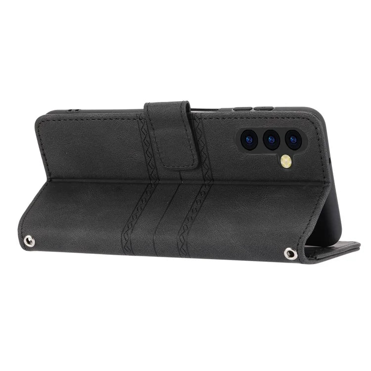 For Samsung Galaxy S24+ Phone Case Anti-scratch PU Leather+TPU Imprinted Cover