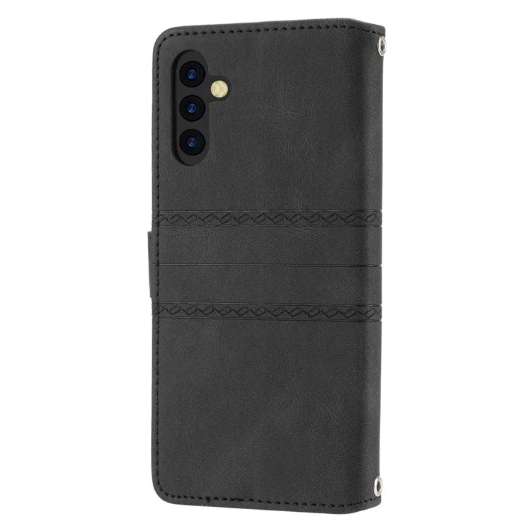 For Samsung Galaxy S24+ Phone Case Anti-scratch PU Leather+TPU Imprinted Cover