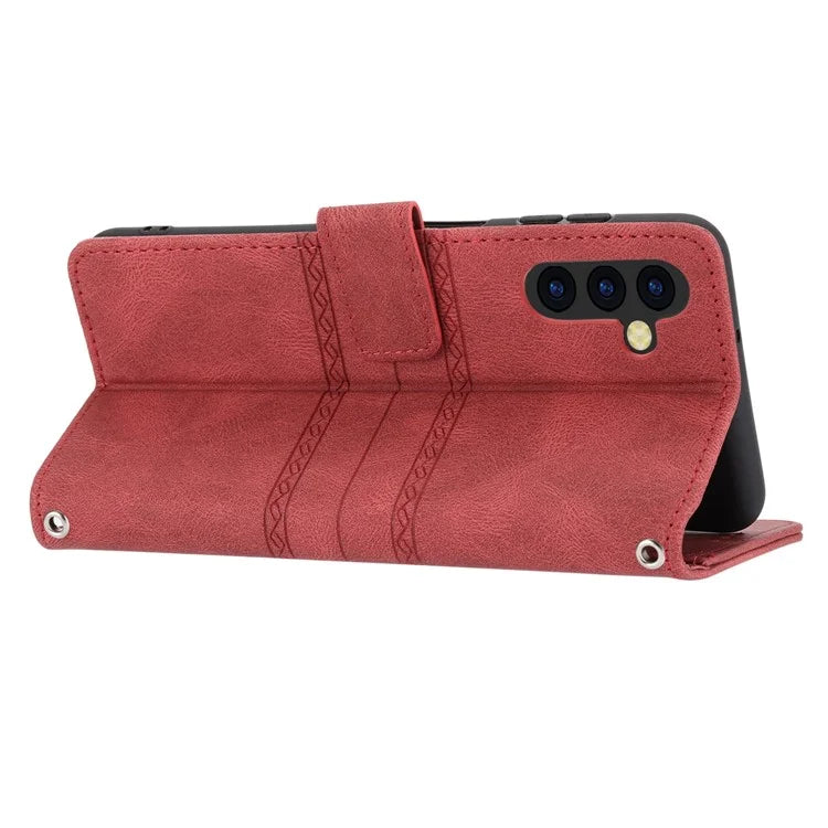 For Samsung Galaxy S24+ Phone Case Anti-scratch PU Leather+TPU Imprinted Cover
