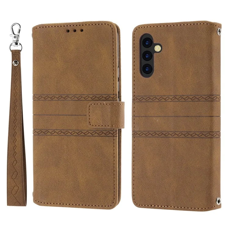 For Samsung Galaxy S24+ Phone Case Anti-scratch PU Leather+TPU Imprinted Cover