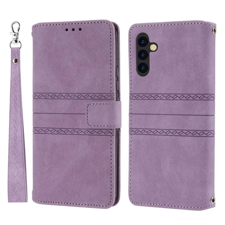 For Samsung Galaxy S24+ Phone Case Anti-scratch PU Leather+TPU Imprinted Cover
