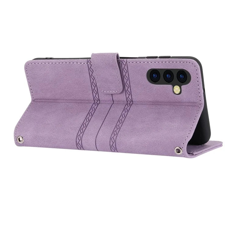 For Samsung Galaxy S24+ Phone Case Anti-scratch PU Leather+TPU Imprinted Cover