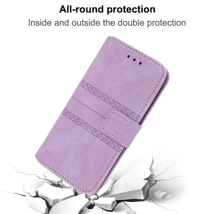 For Samsung Galaxy S24+ Phone Case Anti-scratch PU Leather+TPU Imprinted Cover