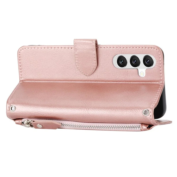 For Samsung Galaxy A15 4G / A15 5G Case Zipper Pocket Phone Protector with Crossbody Shoulder Strap