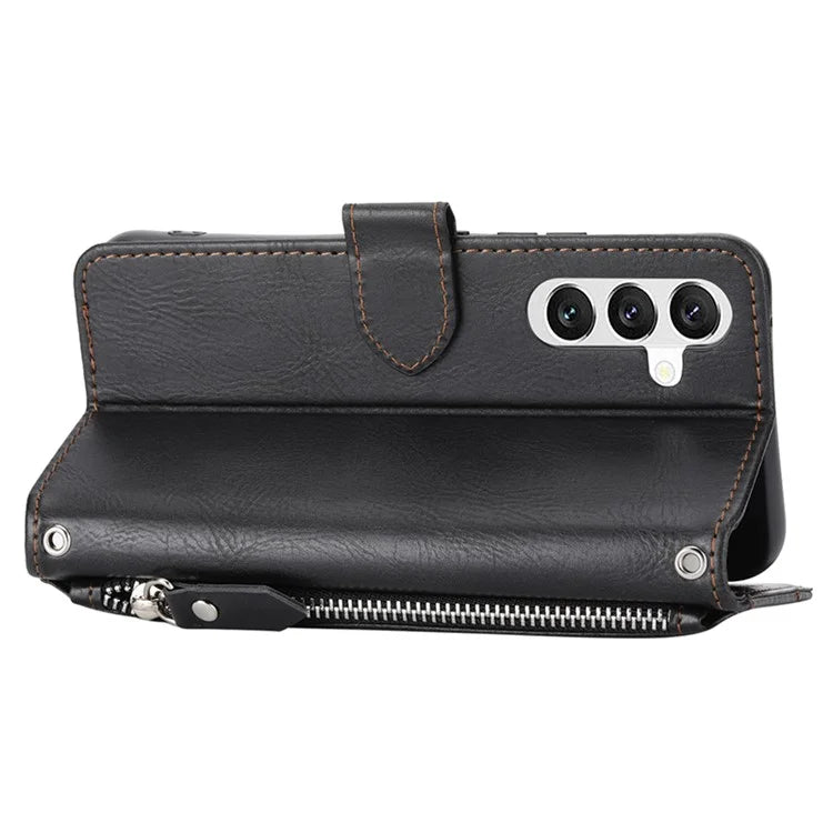 For Samsung Galaxy A15 4G / A15 5G Case Zipper Pocket Phone Protector with Crossbody Shoulder Strap
