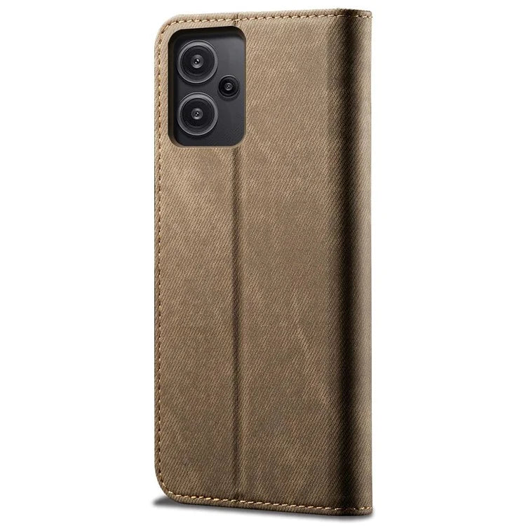 For Xiaomi Redmi Note 13 Pro+ 5G Phone Case Jeans Cloth Texture Leather Cover