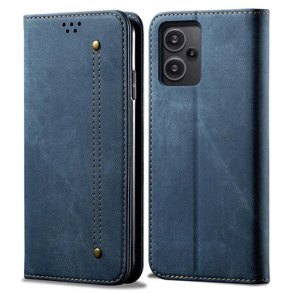 For Xiaomi Redmi Note 13 Pro+ 5G Phone Case Jeans Cloth Texture Leather Cover