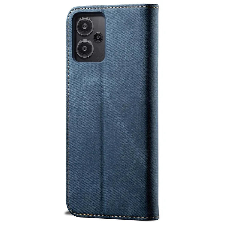 For Xiaomi Redmi Note 13 Pro+ 5G Phone Case Jeans Cloth Texture Leather Cover