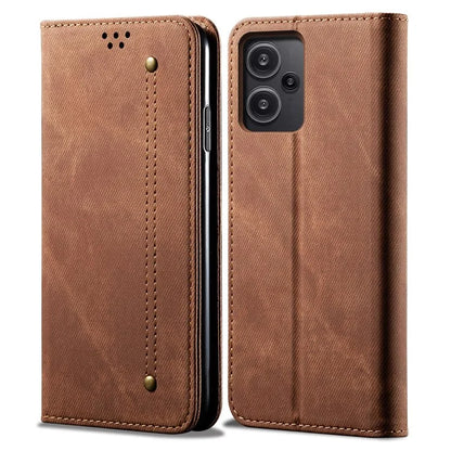 For Xiaomi Redmi Note 13 Pro+ 5G Phone Case Jeans Cloth Texture Leather Cover