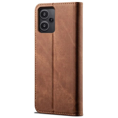 For Xiaomi Redmi Note 13 Pro+ 5G Phone Case Jeans Cloth Texture Leather Cover