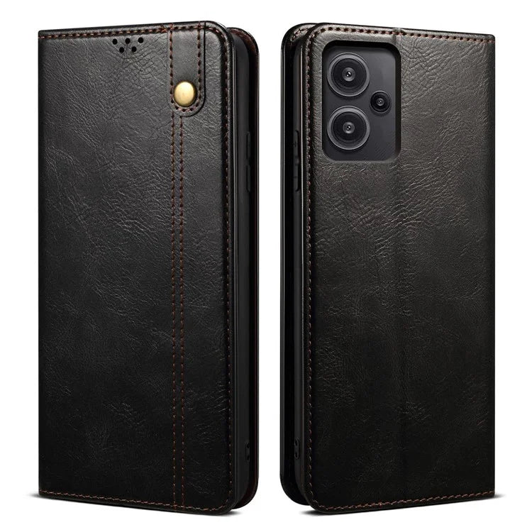 For Xiaomi Redmi Note 13 Pro+ 5G Phone Case Waxy Crazy Horse Texture Wallet Cover