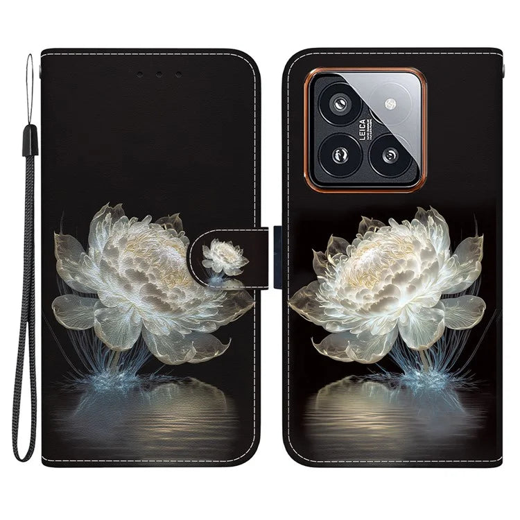 For Xiaomi 14 Pro Phone Case Leather Phone Cover with Wrist Strap